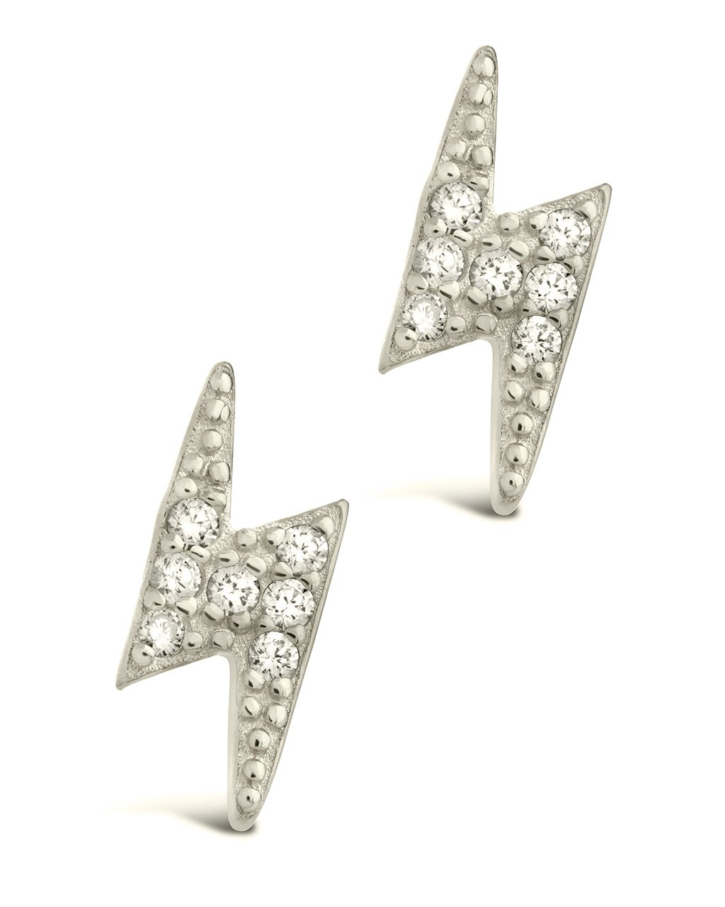 Sterling Silver CZ Lightning Bolt Studs Earring Sterling Forever 