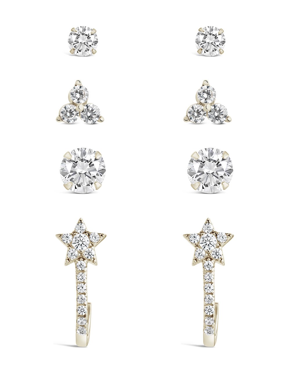 Sterling Silver 4pc Everyday CZ Earring Set Earring Sterling Forever 