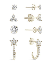 Sterling Silver 4pc Everyday CZ Earring Set Earring Sterling Forever 