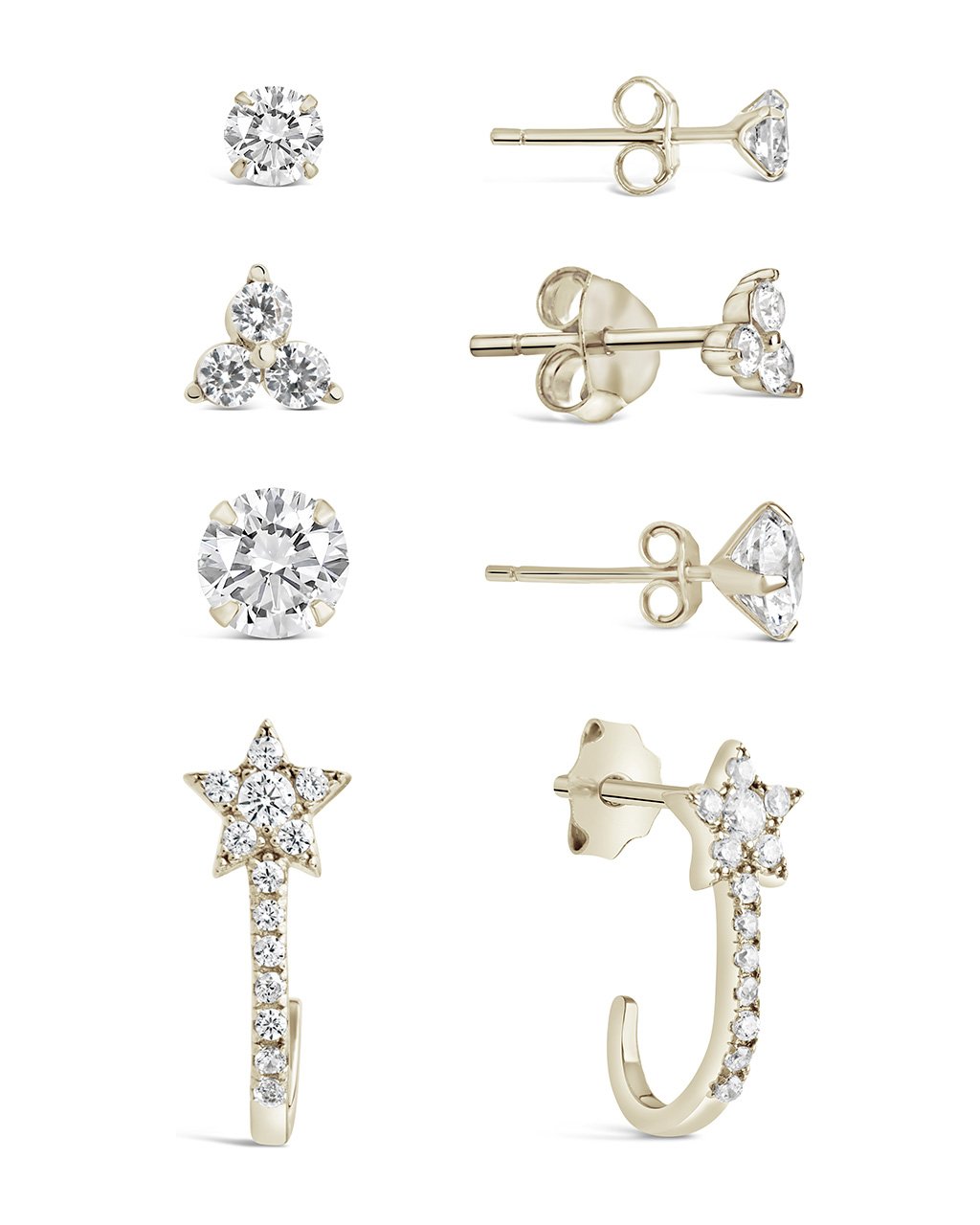 Sterling Silver 4pc Everyday CZ Earring Set Earring Sterling Forever 