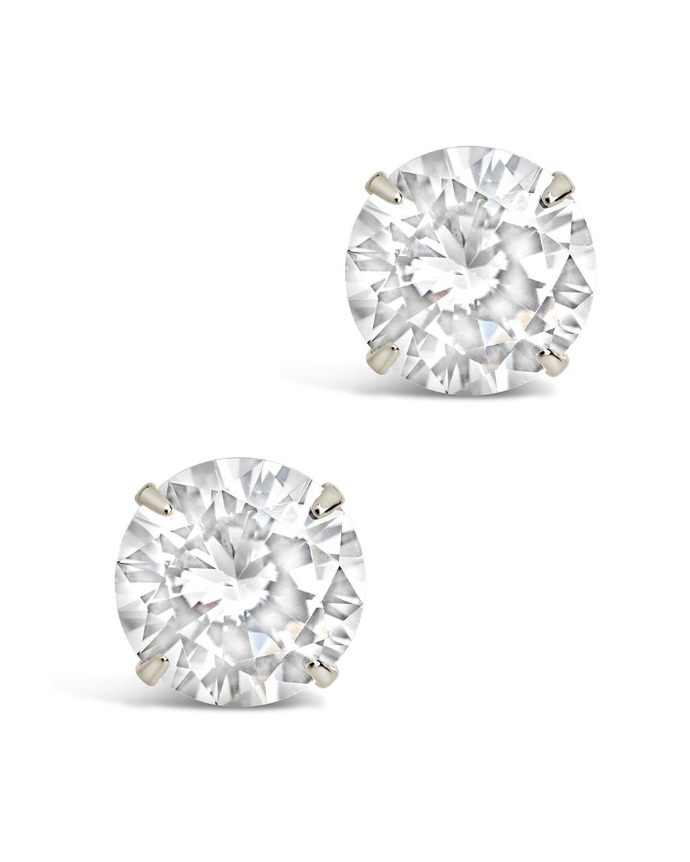 Sterling Silver 8mm CZ Studs Earring Sterling Forever Silver 