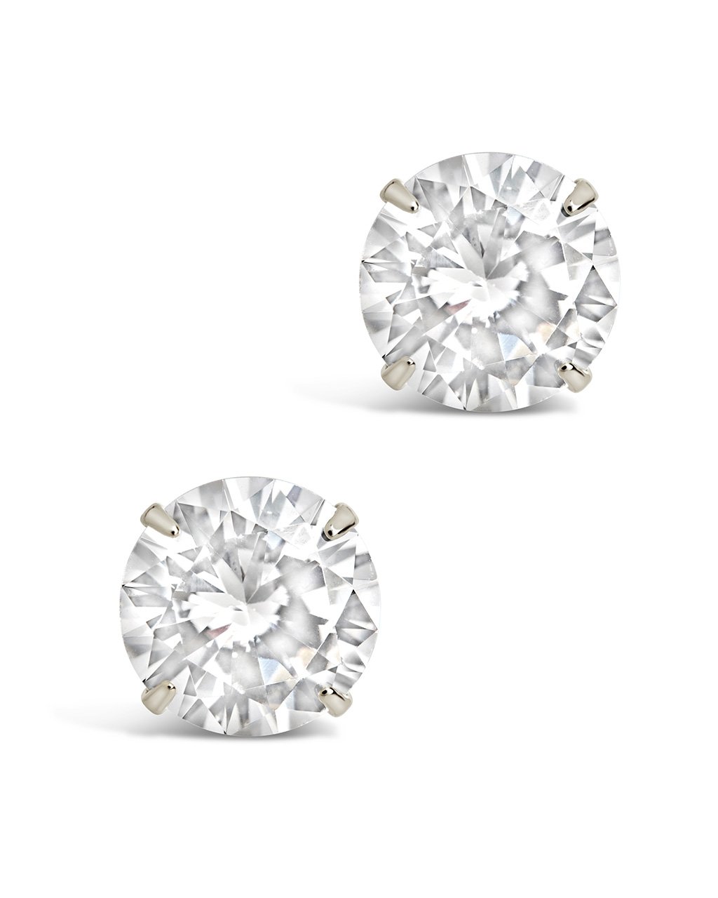 Sterling Silver 8mm CZ Studs Earring Sterling Forever Silver 
