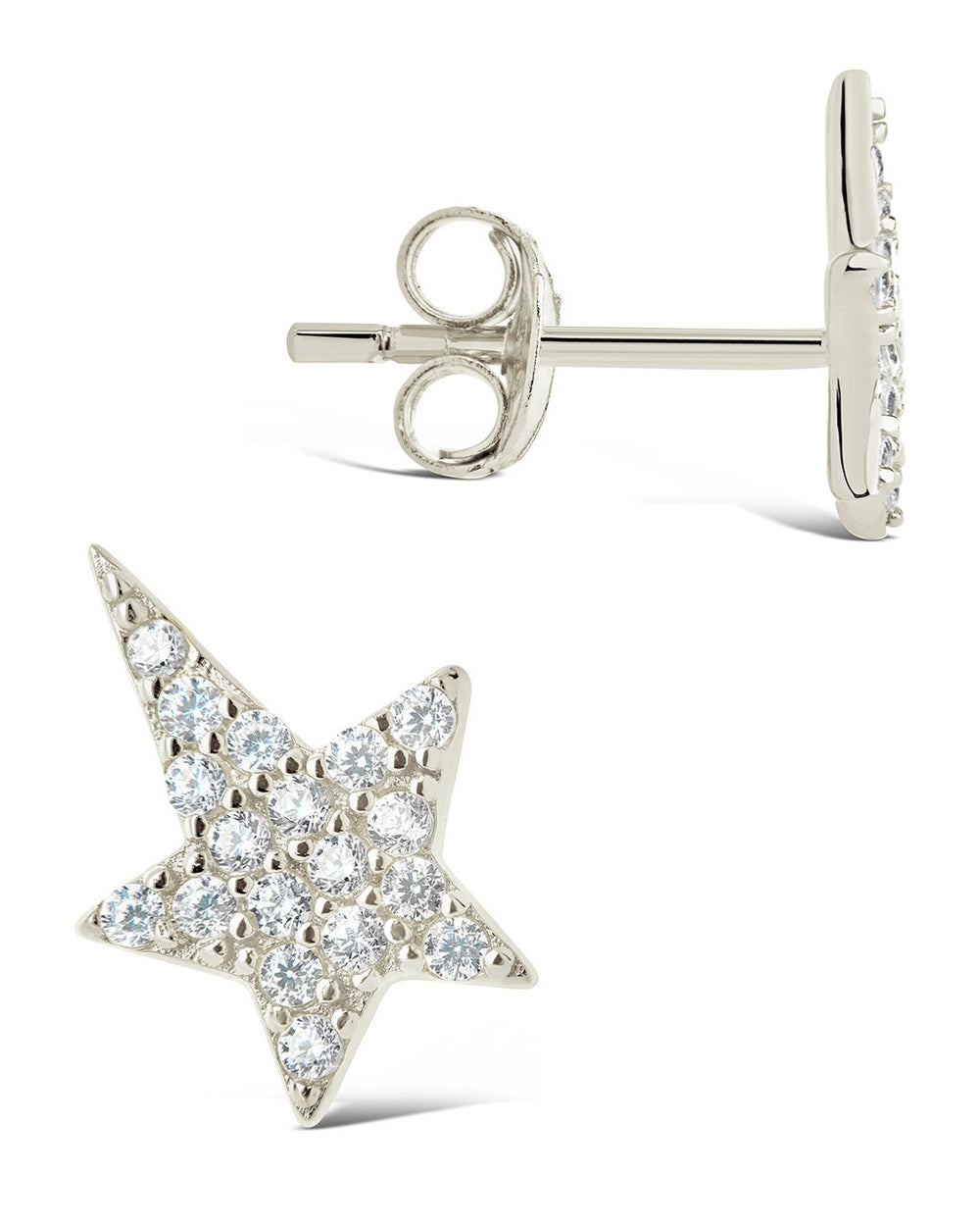 Sterling Silver CZ Star Studs Earring Sterling Forever 