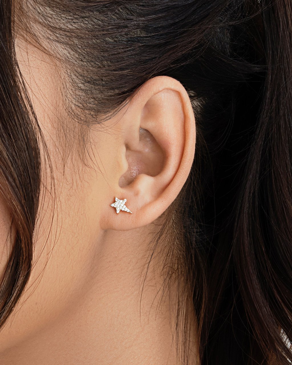 Sterling Silver CZ Star Studs Earring Sterling Forever 
