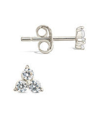 Sterling Silver CZ Pyramid Studs Earring Sterling Forever 
