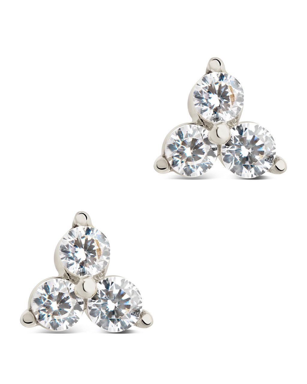 Sterling Silver CZ Pyramid Studs Earring Sterling Forever Silver 