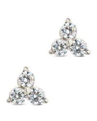 Sterling Silver CZ Pyramid Studs Earring Sterling Forever Silver 