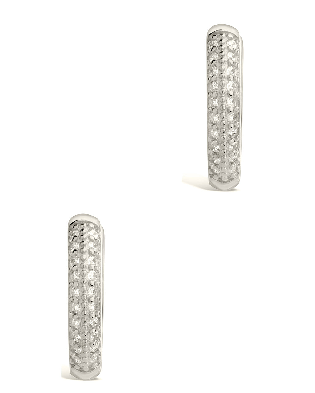 Sterling Silver Pave CZ Infinity Hoop Earrings - Main Image