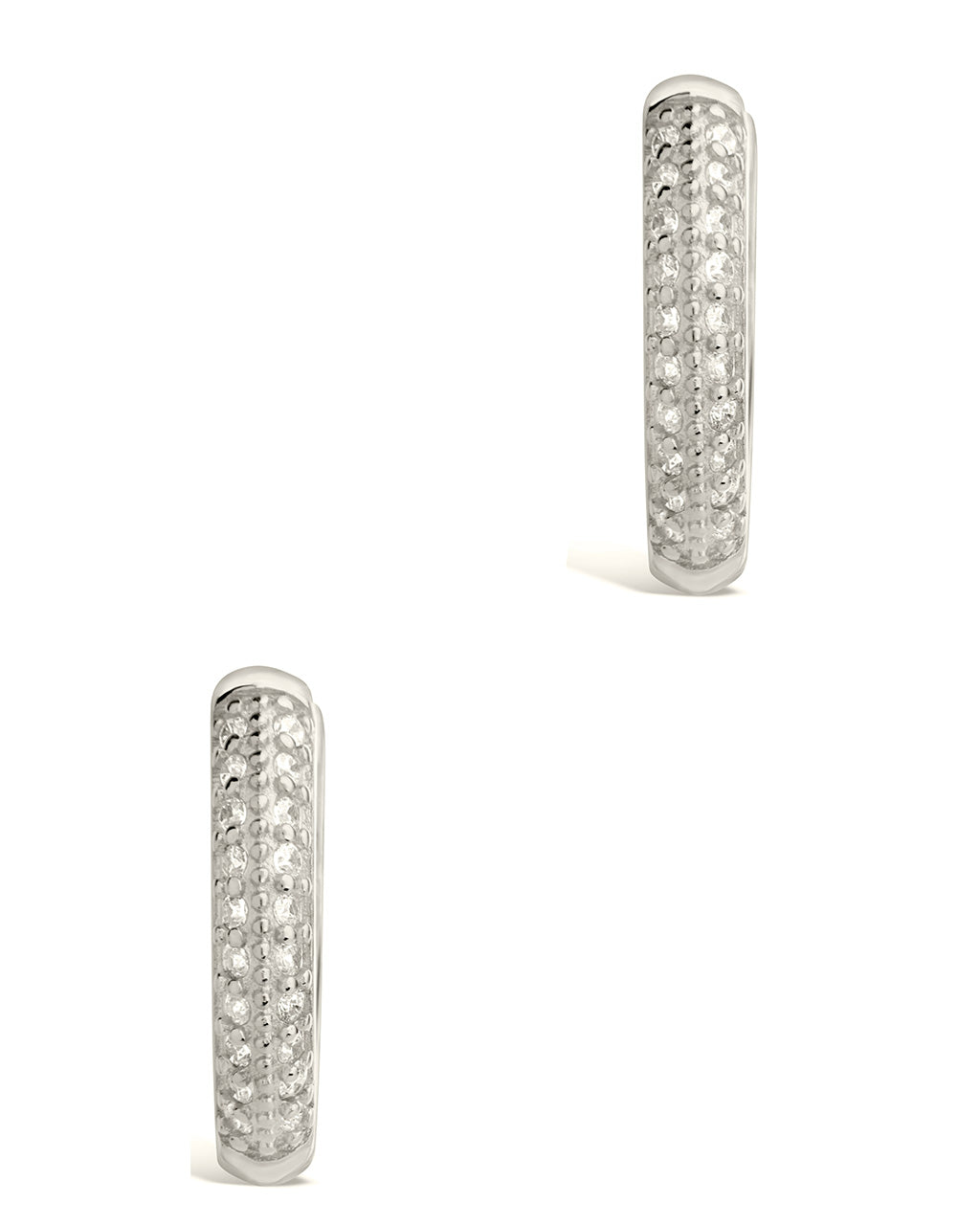 Sterling Silver Pave CZ Infinity Hoops Earring Sterling Forever 