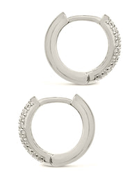 Sterling Silver Pave CZ Infinity Hoops Earring Sterling Forever 