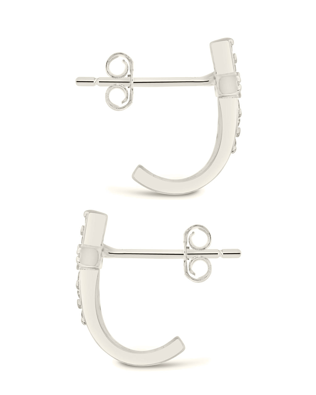 Sterling Silver CZ Cross Huggie Hoops Earring Sterling Forever 