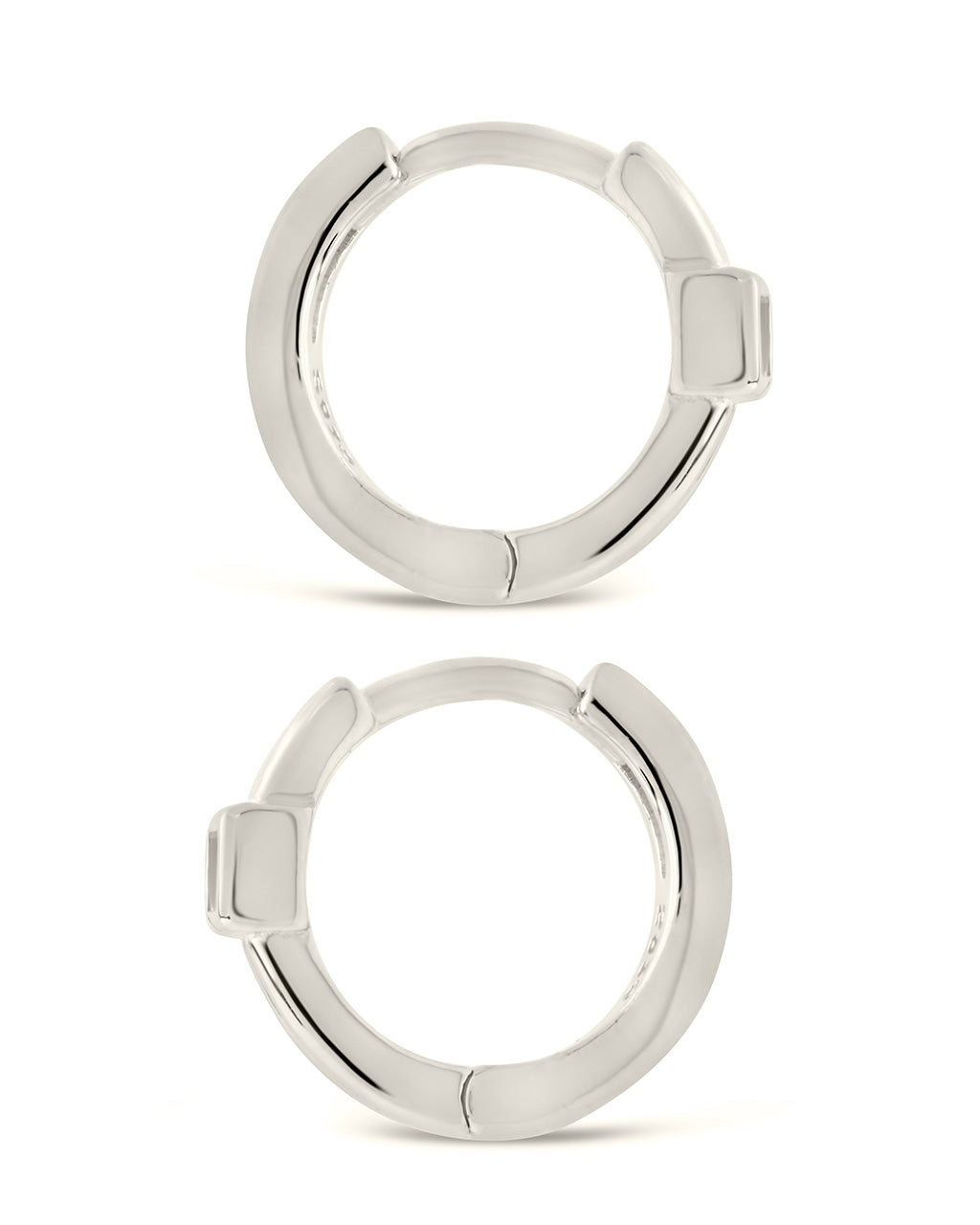 Sterling Silver Square Cut CZ Micro Hoops Earring Sterling Forever 