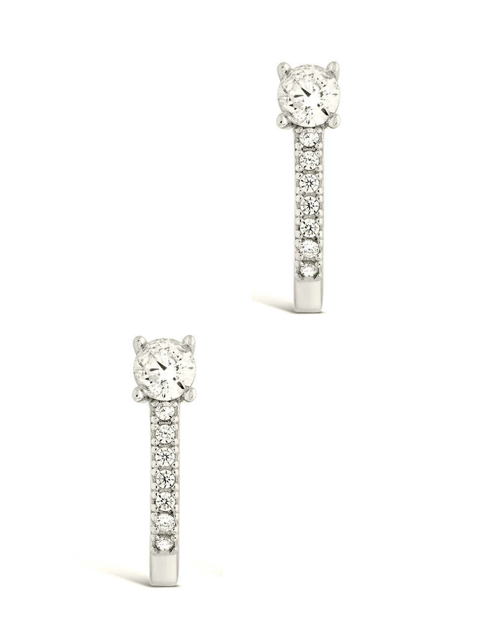 Sterling Silver CZ Suspender Studs Earring Sterling Forever 