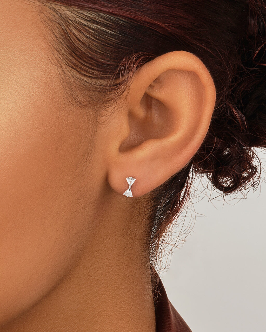 Sterling Silver CZ Bowtie Studs Earring Sterling Forever 