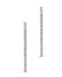 Sterling Silver CZ Linear Drop Earrings Earrings Sterling Forever 