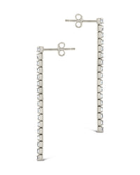 Sterling Silver CZ Linear Drop Earrings Earrings Sterling Forever 