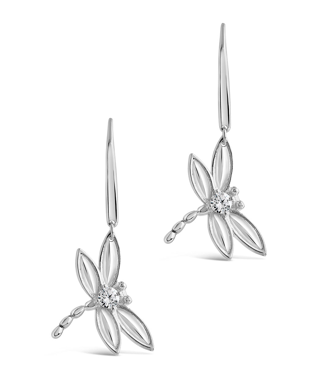 Sterling Silver CZ Dragonfly Dangle Earrings Earring Sterling Forever 