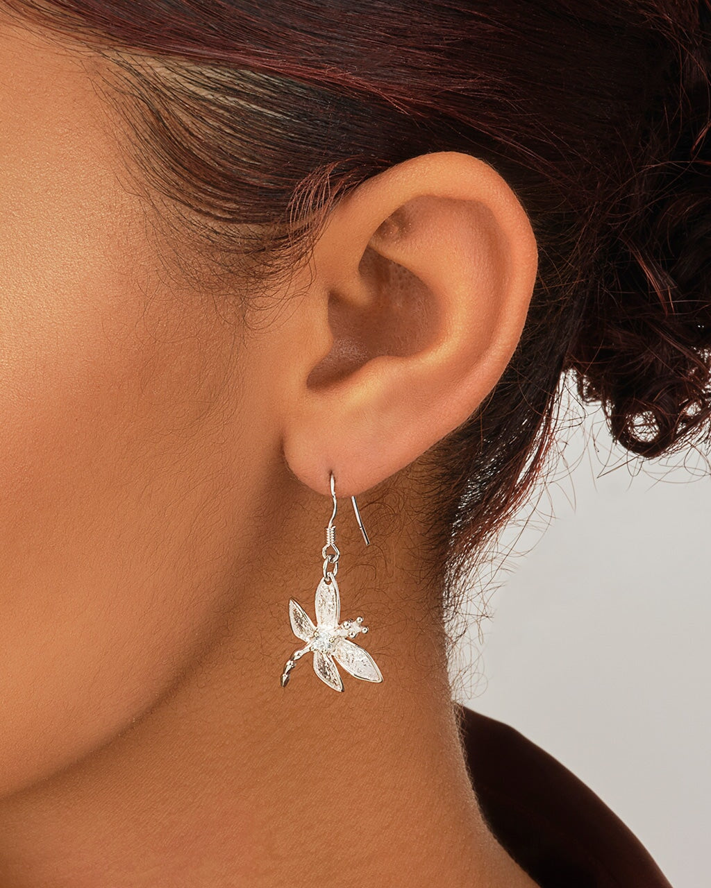 Sterling Silver CZ Dragonfly Dangle Earrings Earring Sterling Forever 