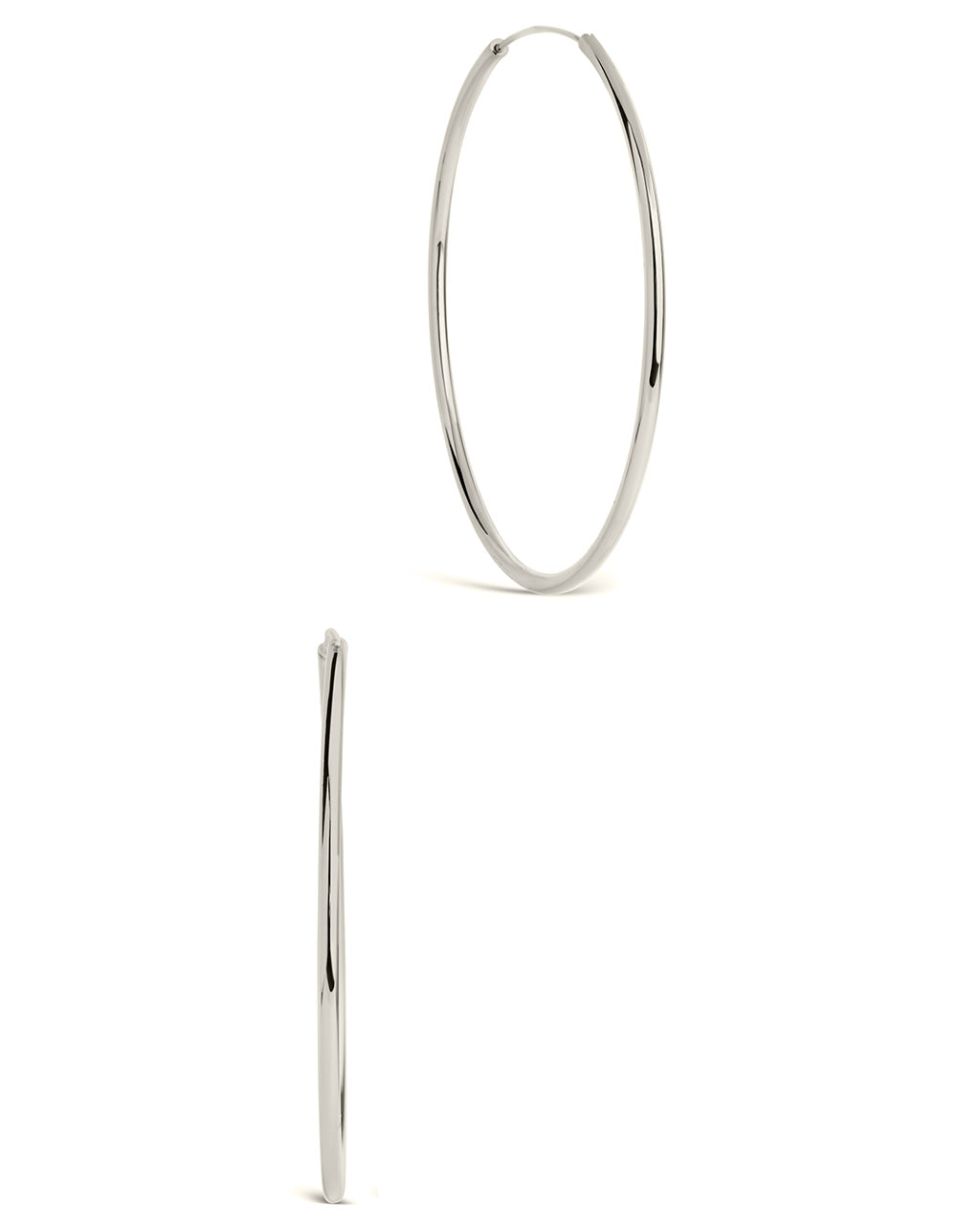 2.7" Infinity Hoop Earrings Earring Sterling Forever Silver 
