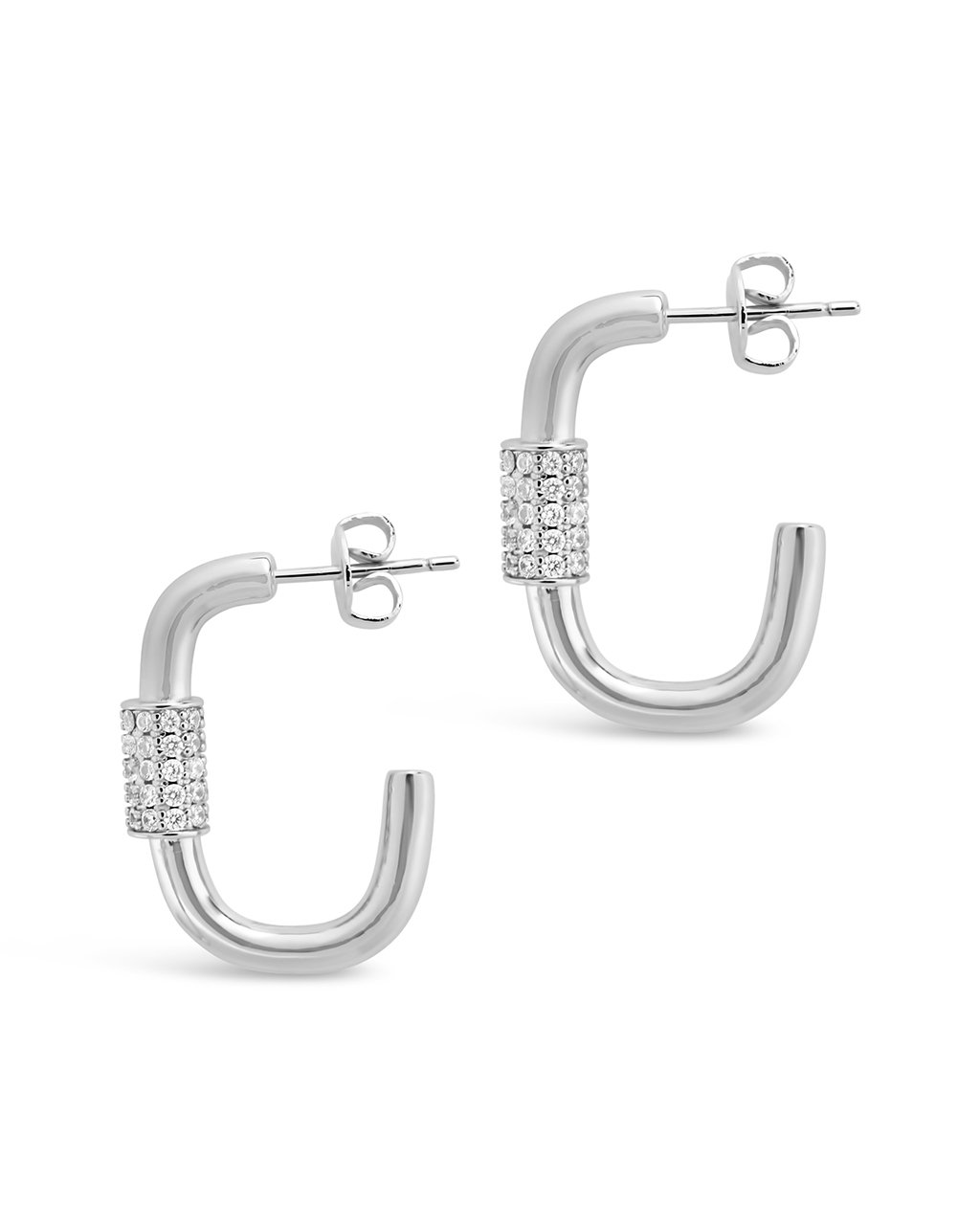 Oval Carabiner Hoops Earring Sterling Forever