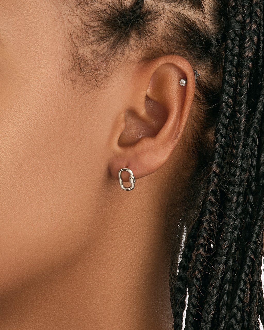 Polished Carabiner Lock Studs Earring Sterling Forever 