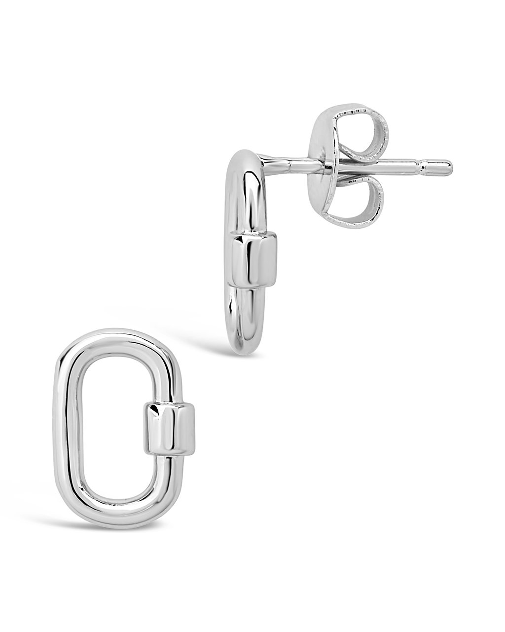 Polished Carabiner Lock Studs Earring Sterling Forever
