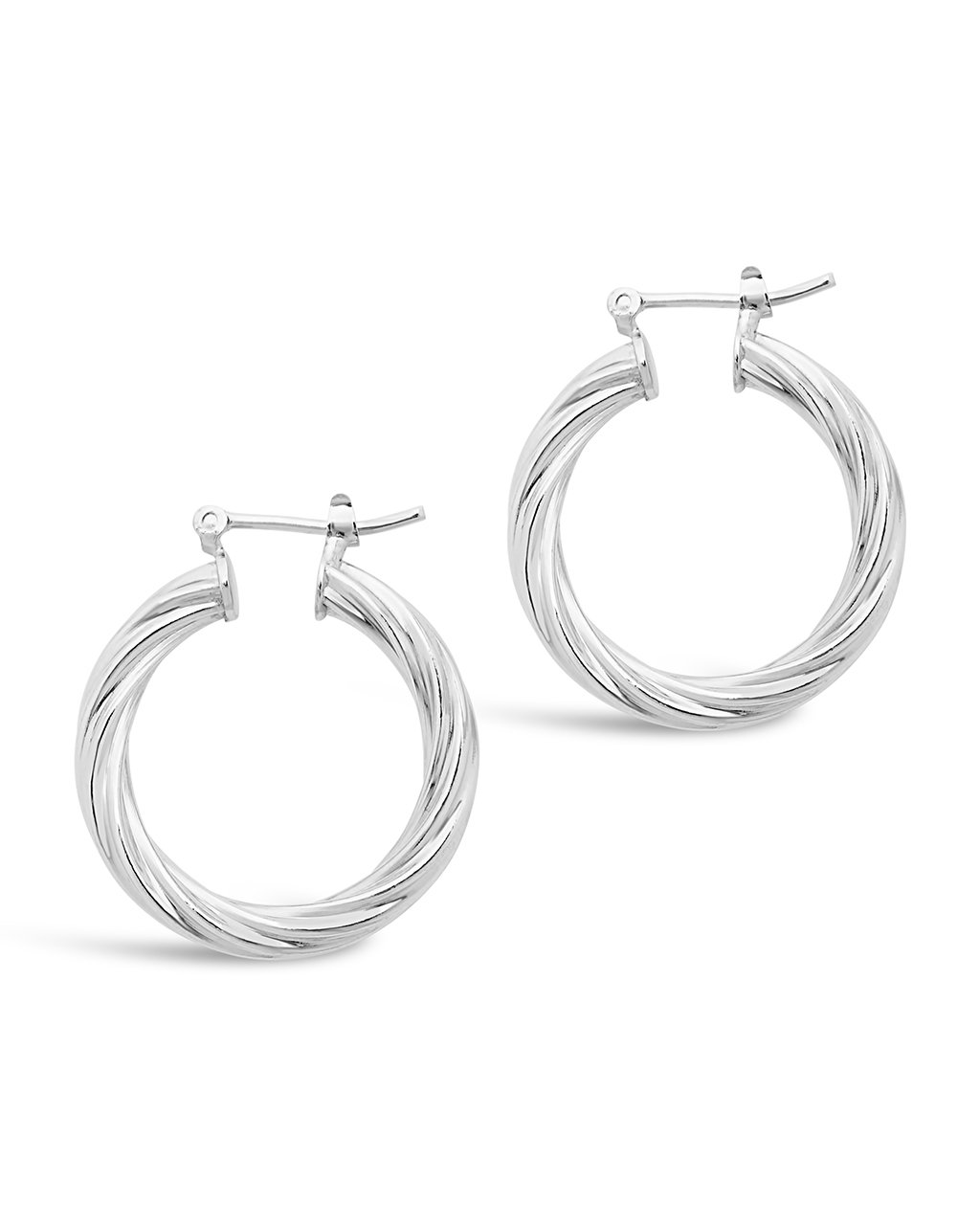 Twisted Hollow Hoops Earring Sterling Forever 