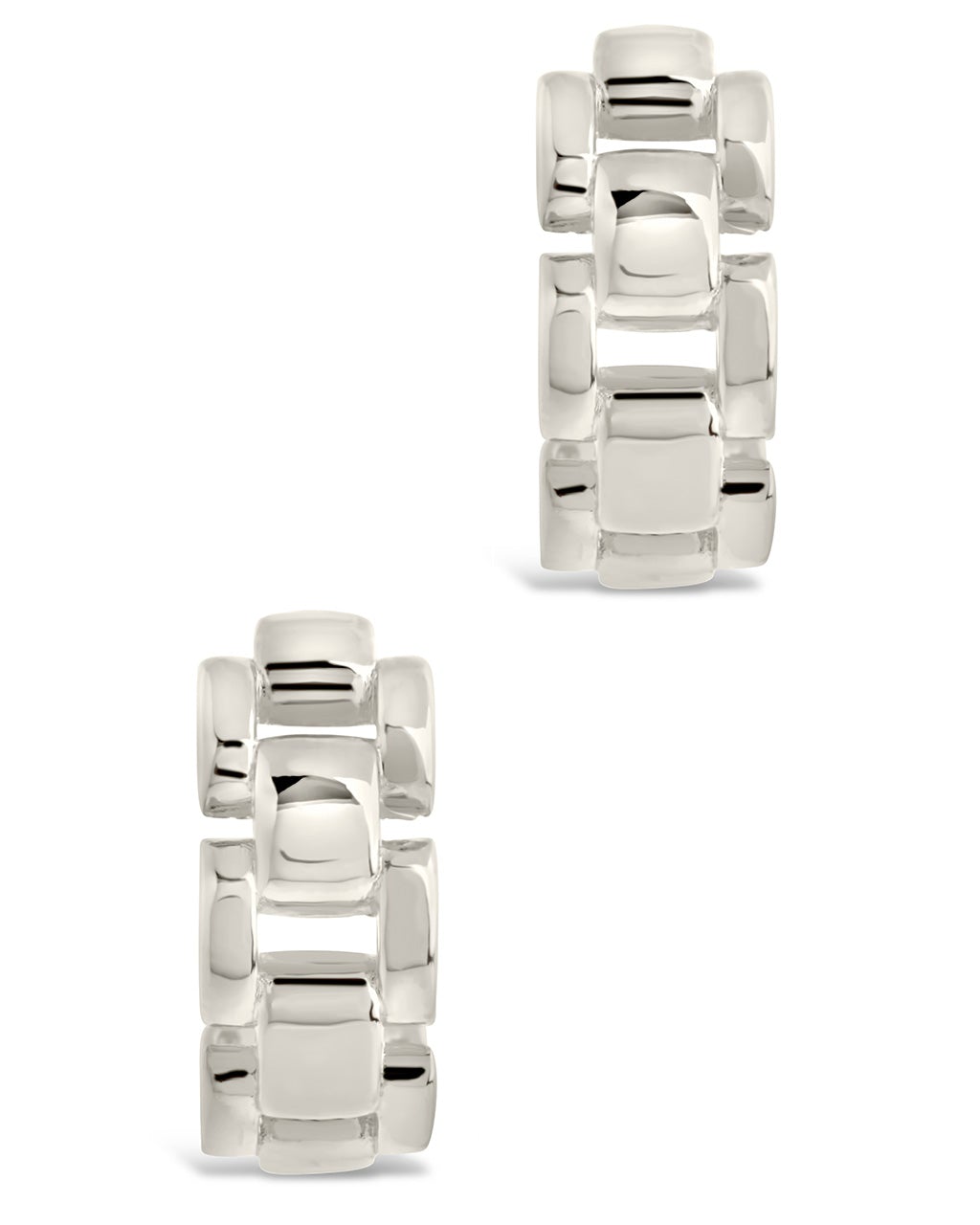 Chain Link Huggie Hoops Earring Sterling Forever 