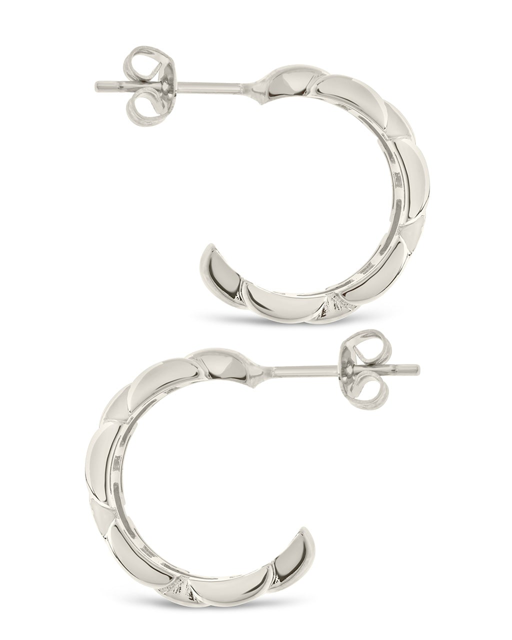 Chain Link Huggie Hoops Earring Sterling Forever 