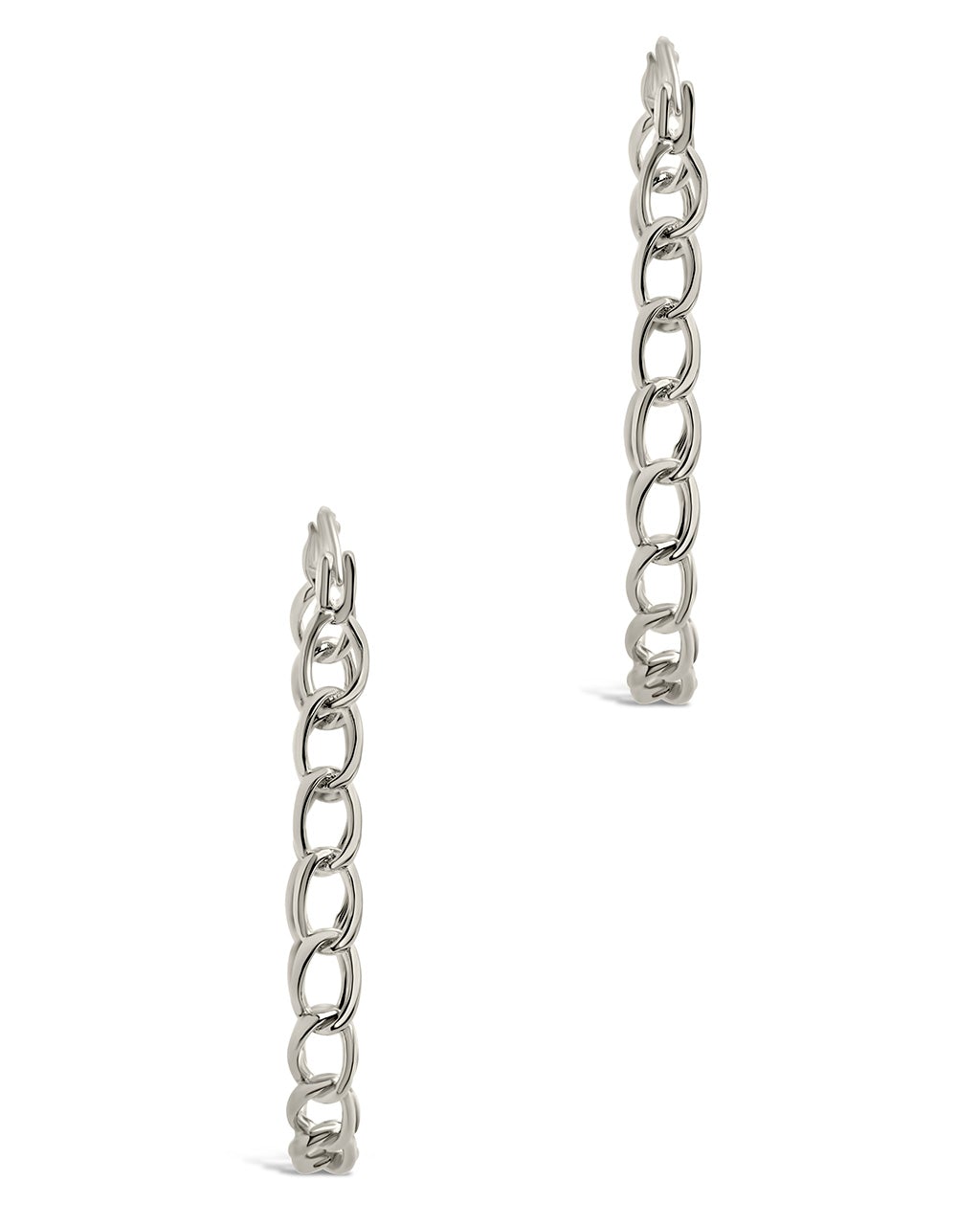 Chain Link Statement Hoops Earring Sterling Forever 