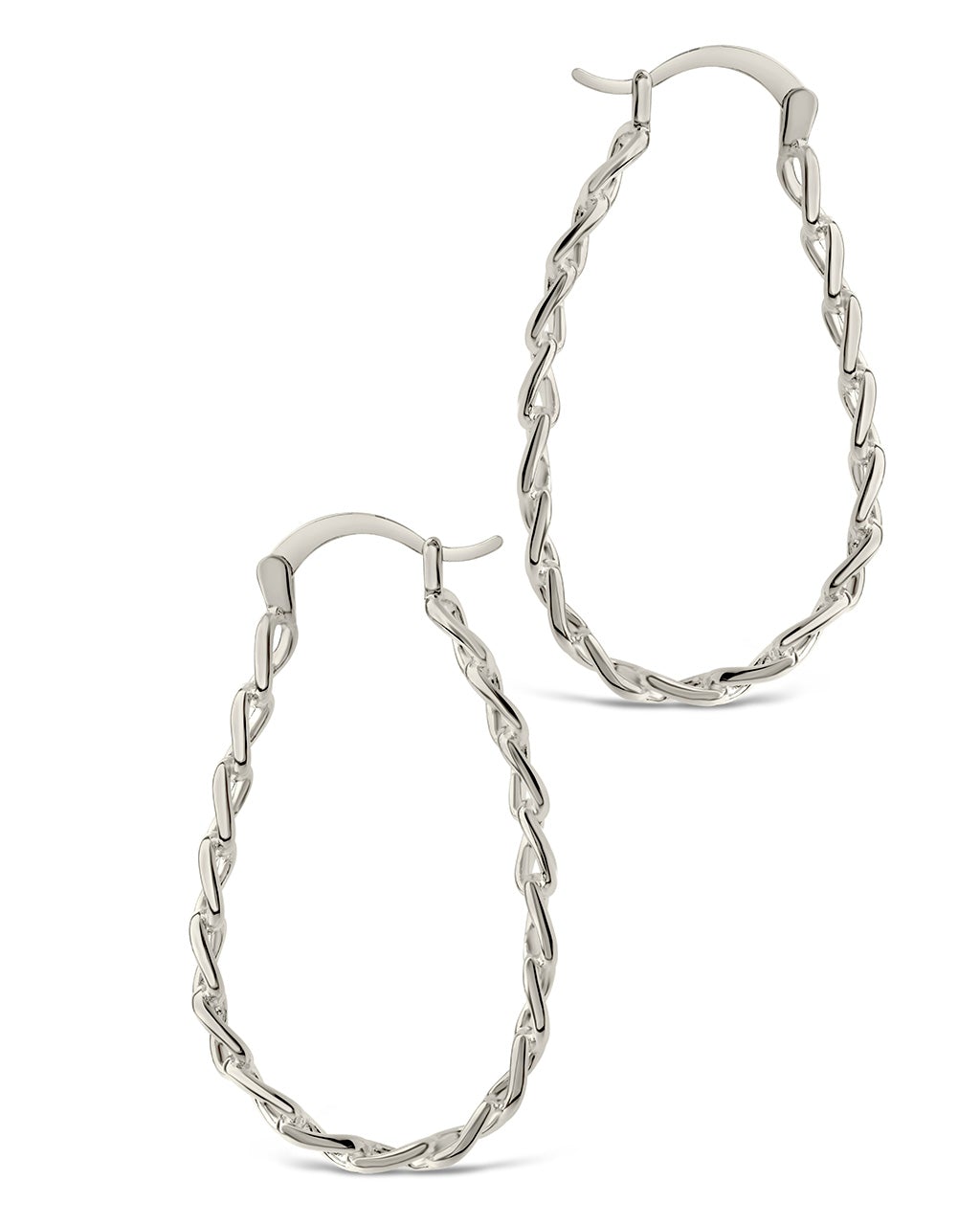 Chain Link Statement Hoops Earring Sterling Forever 