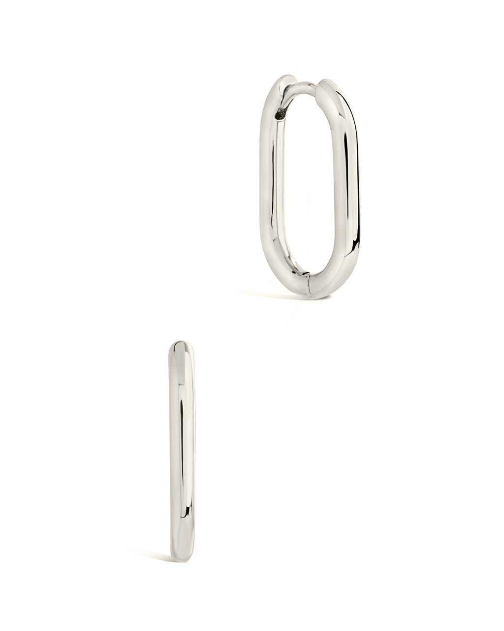 Josie Hoops Earring Sterling Forever Silver 0.9" 