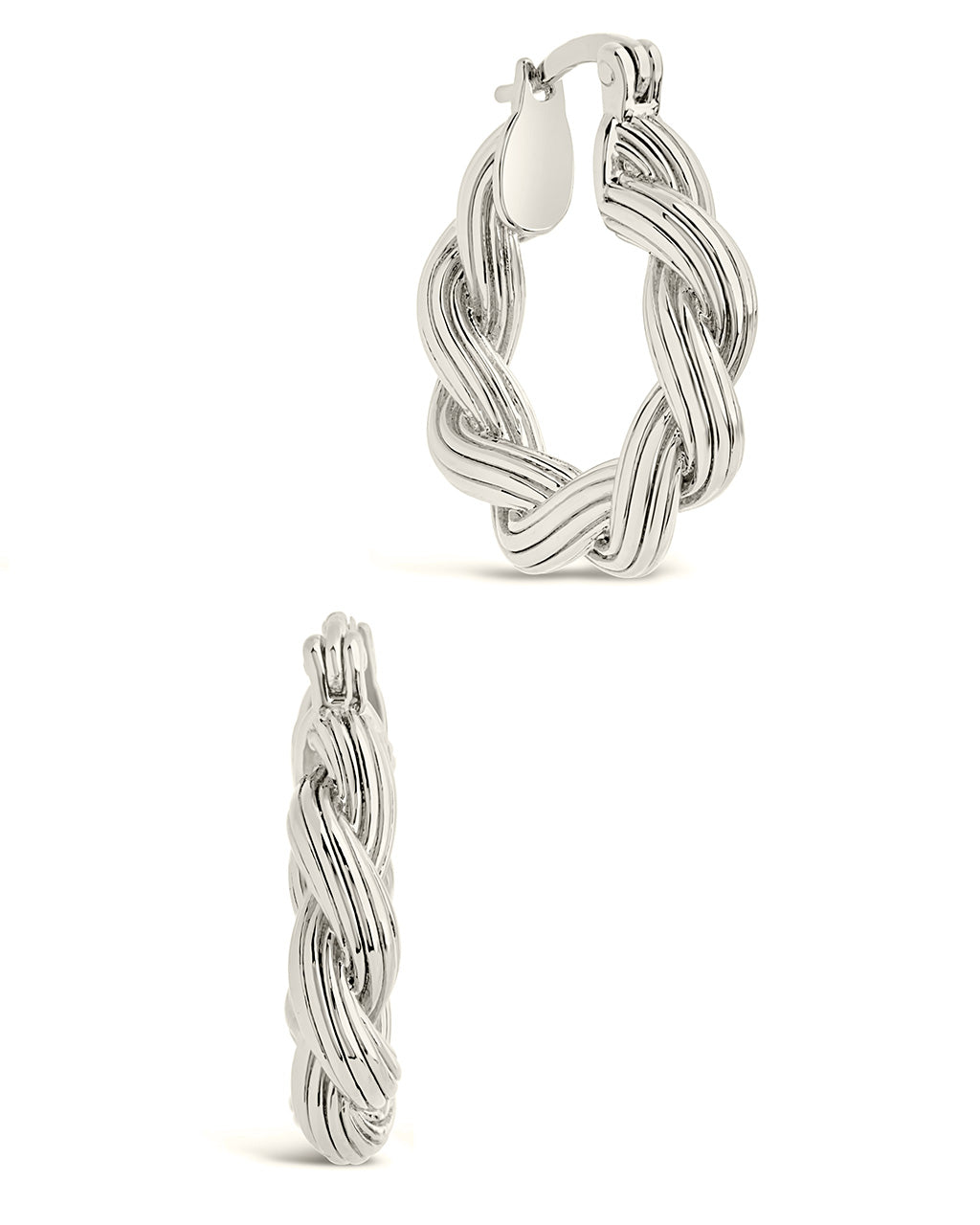 Jean Twist Hoops Earring Sterling Forever Silver 