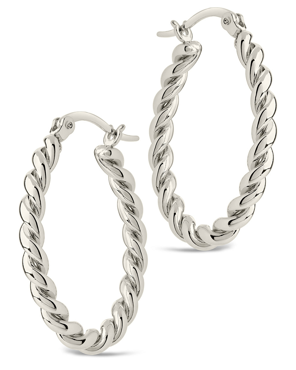Braided Twist Statement Hoops Earring Sterling Forever 