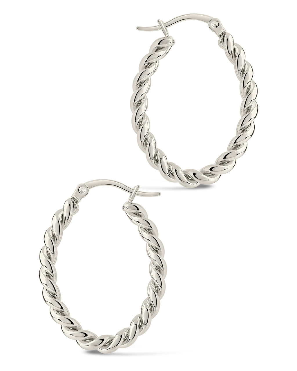 Braided Twist Statement Hoops Earring Sterling Forever 