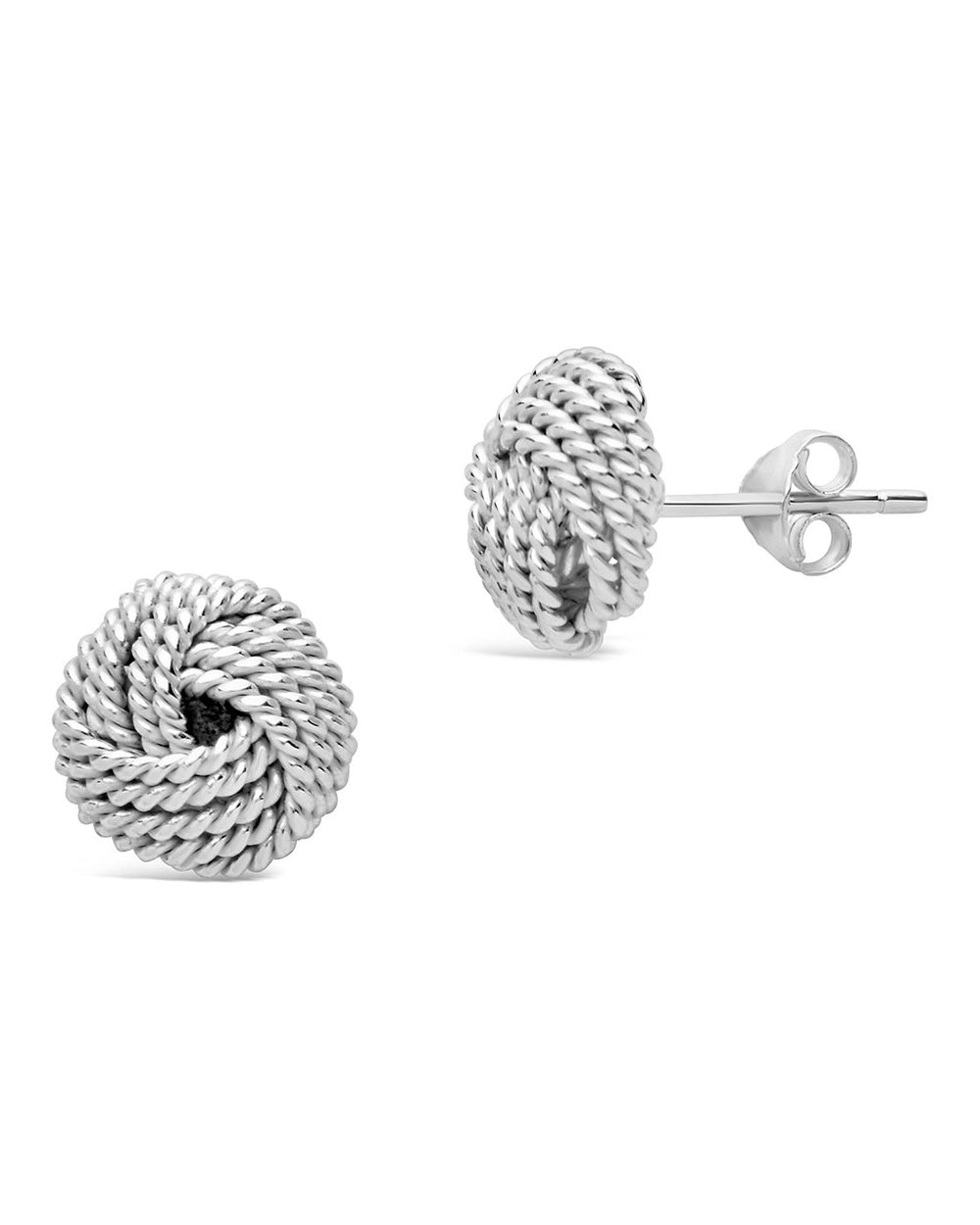 Sterling Silver Textured Knot Mesh Earrings - Sterling Forever