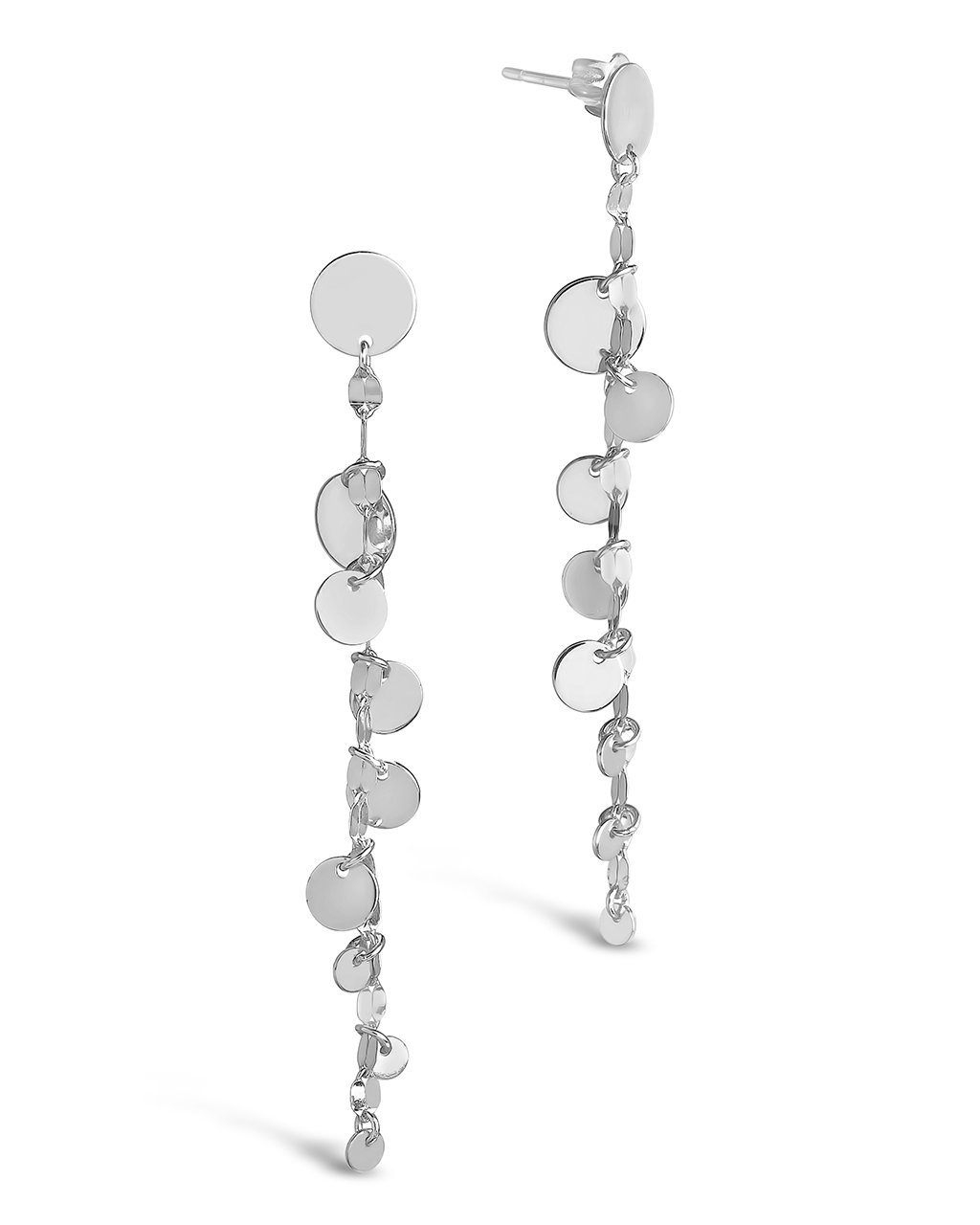 Sterling Silver Graduated Disk Drop Studs Earring Sterling Forever 