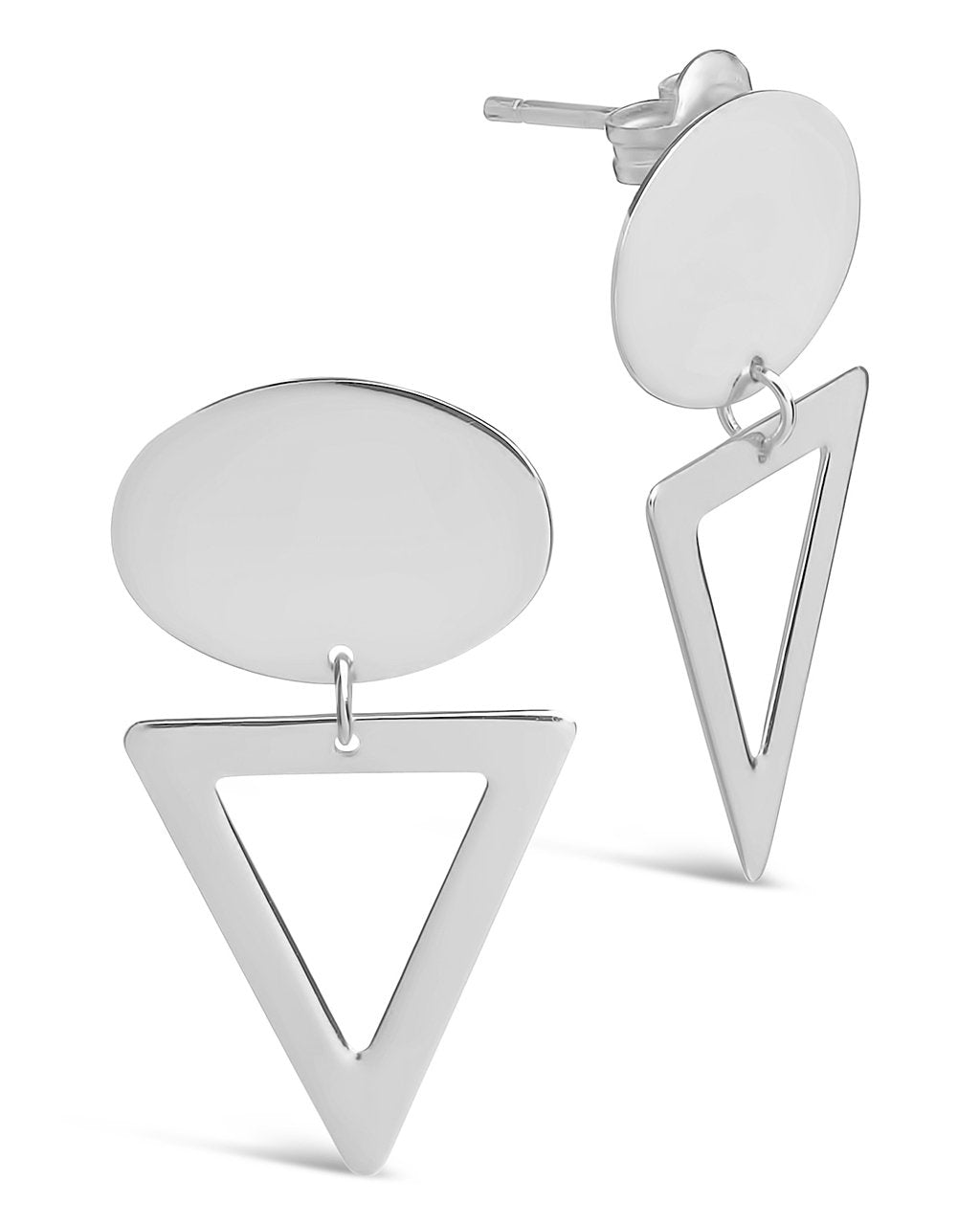 Sterling Silver Open Triangle Drop Studs Earring Sterling Forever 