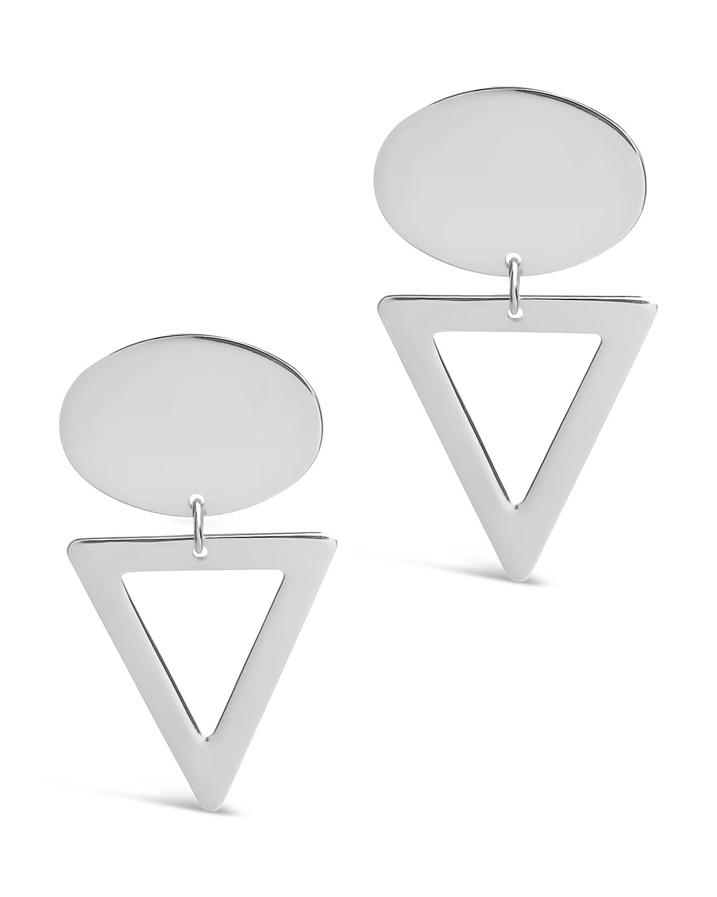 Sterling Silver Open Triangle Drop Studs Earring Sterling Forever Silver 