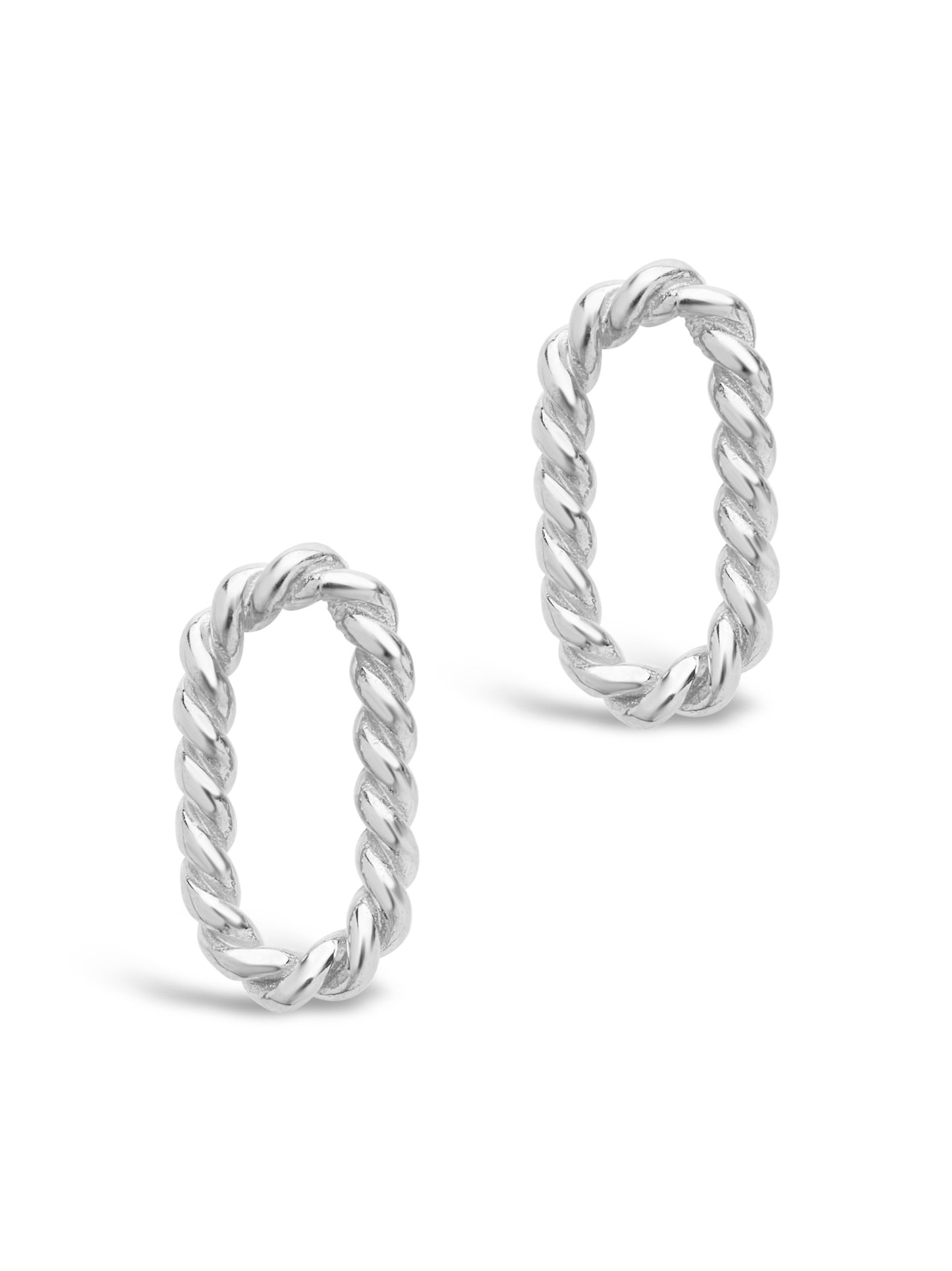 Sterling Silver Braided Oval Studs Earring Sterling Forever Silver 