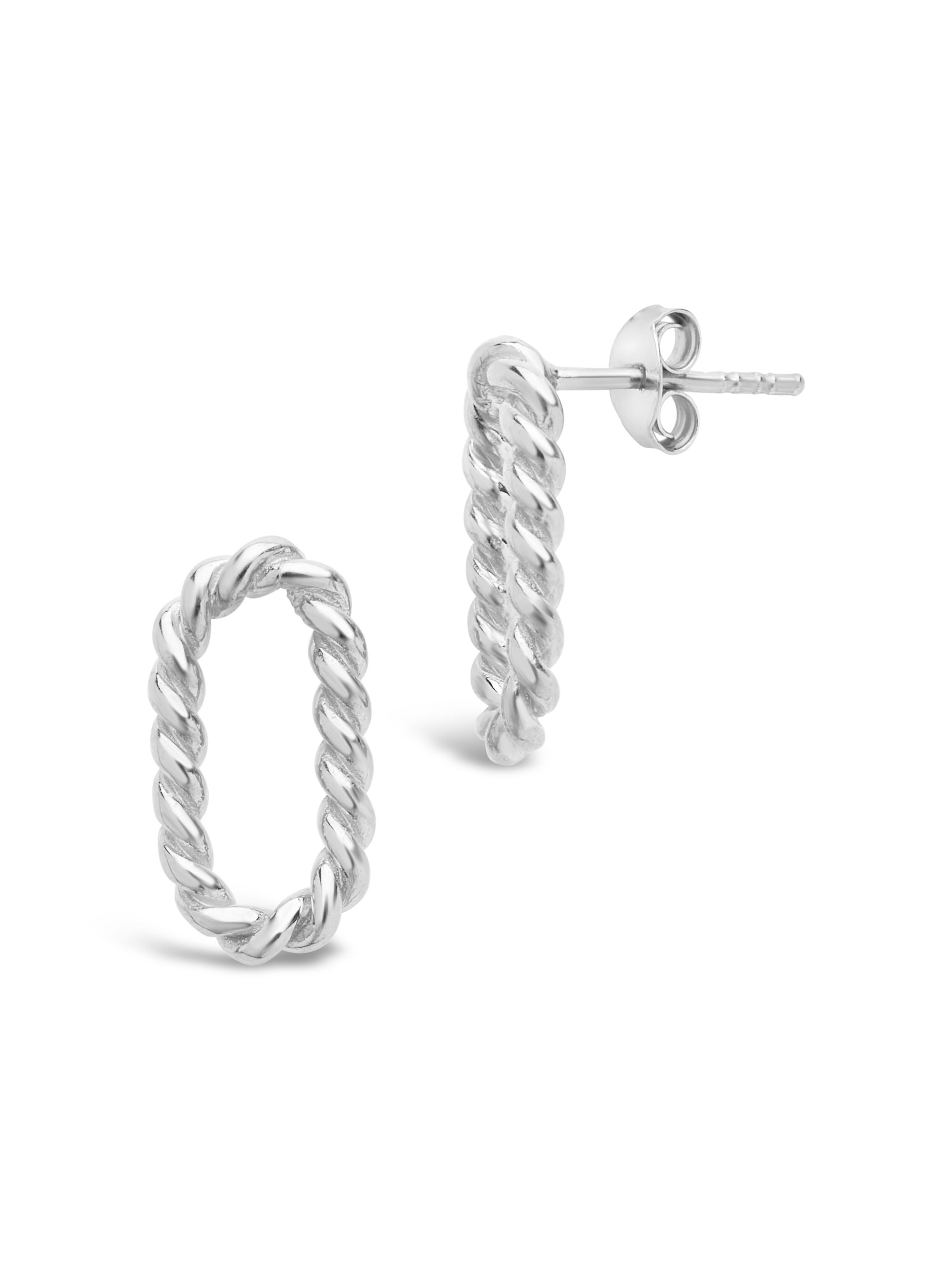 Sterling Silver Braided Oval Studs Earring Sterling Forever 