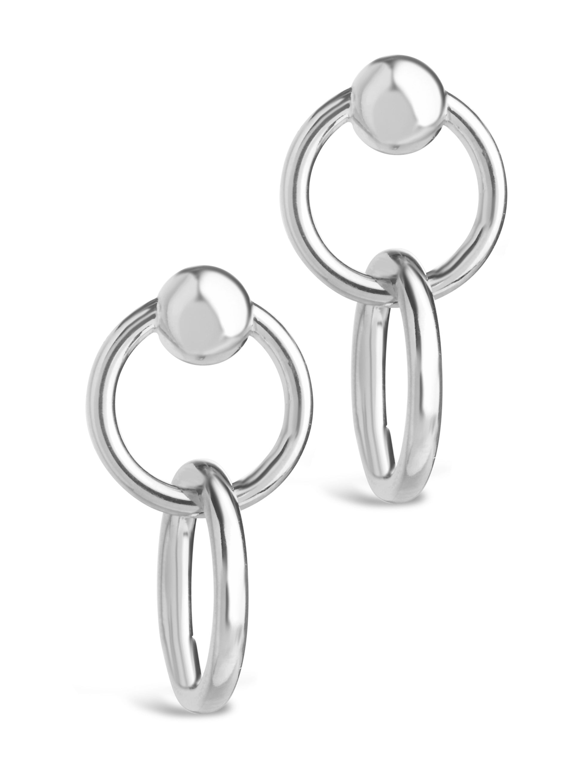 Sterling silver Polished Interlocking Circle Drop Earrings Earring Sterling Forever Silver 