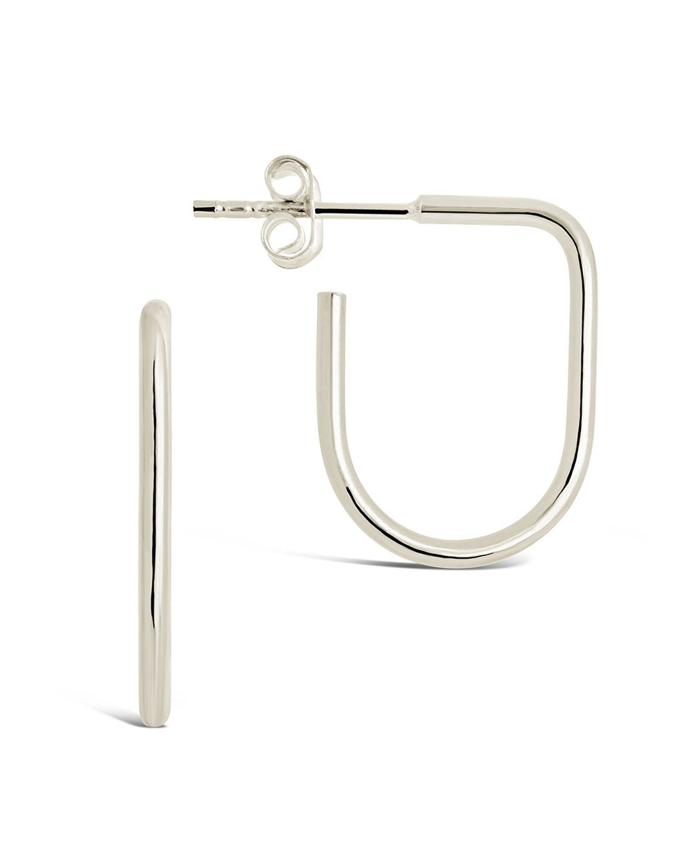 Sterling Silver Linear Hoops Earring Sterling Forever Silver 