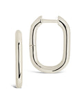Sterling Silver Rectangle Huggie Hoops Earring Sterling Forever Silver 
