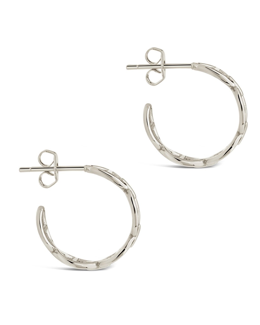 Sterling Silver Anchor Chain Hoops Earring Sterling Forever 