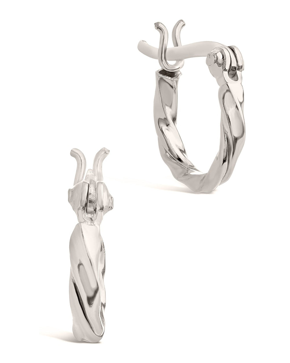 Sterling Silver Simple Twist Hoops Earring Sterling Forever Silver 