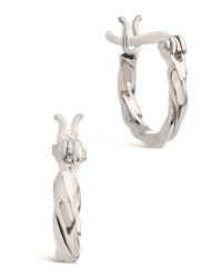 Sterling Silver Simple Twist Hoops Earring Sterling Forever Silver 