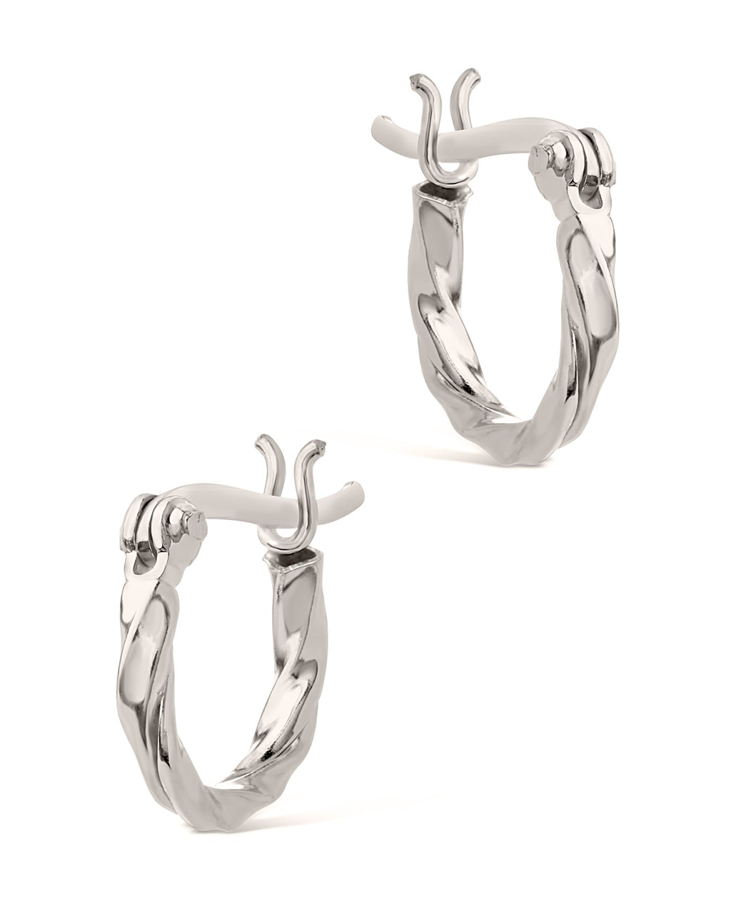 Sterling Silver Simple Twist Hoops Earring Sterling Forever 