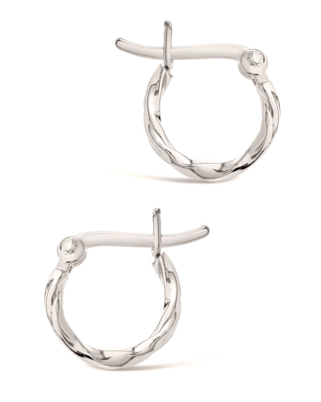 Sterling Silver Simple Twist Hoops Earring Sterling Forever 