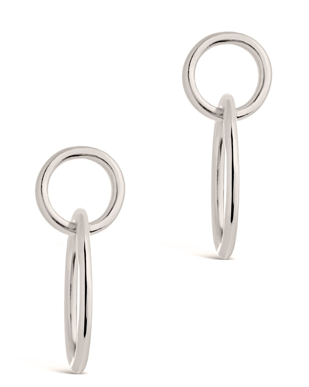 Sterling Silver Dangling Heart Earrings, 30mm - LooptyHoops